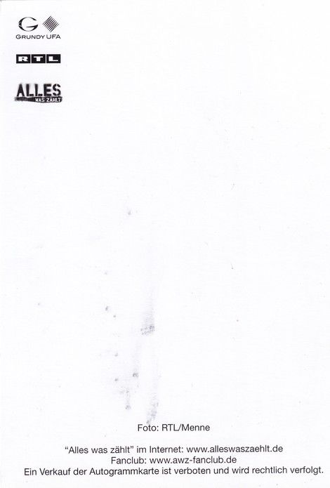 Autogramm TV | RTL | Daniel AICHINGER | 2000er "Alles Was Zählt" (Menne)