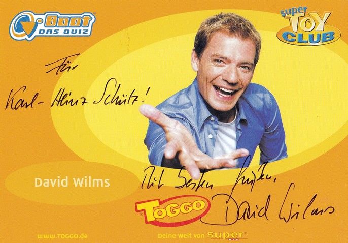 Autogramm TV | Super RTL | David WILMS | 2000er "Toggo - Q-Boot Das Quiz"