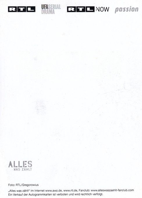 Autogramm TV | RTL | Daniel BROCKHAUS | 2010er "Alles Was Zählt" (Gregorowius)