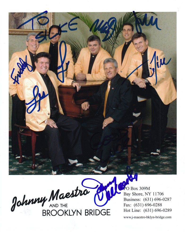 Autogramme Pop (USA) | THE BROOKLYN BRIDGE Johnny Maestro | 1990er (Gruppenbild XL)