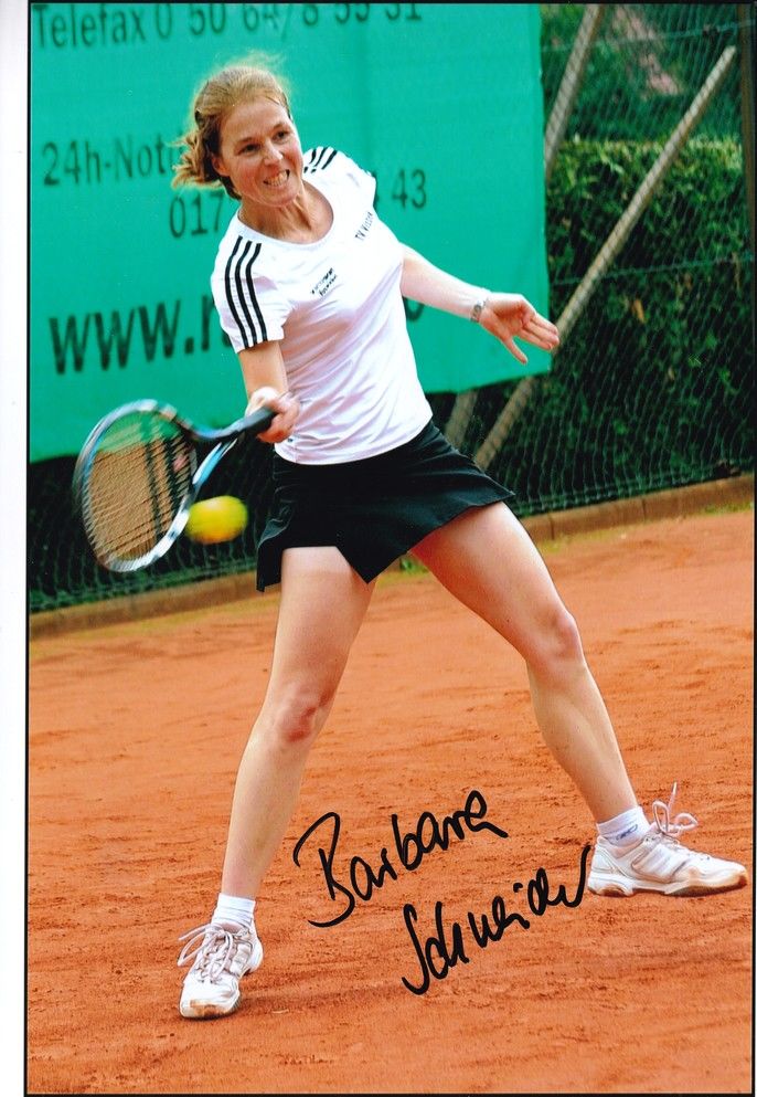 Autogramm Tennis | Barbara SCHNEIDER | 2010er Foto (Spielszene Color) XL