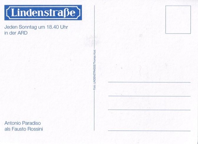 Autogramm TV | ARD | Antonio PARADISO | 1990er "Lindenstrasse" (Kost)