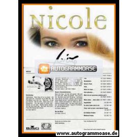 Autogramm Schlager | NICOLE | 2001 "Kaleidoskop" (Portrait Color BMG)