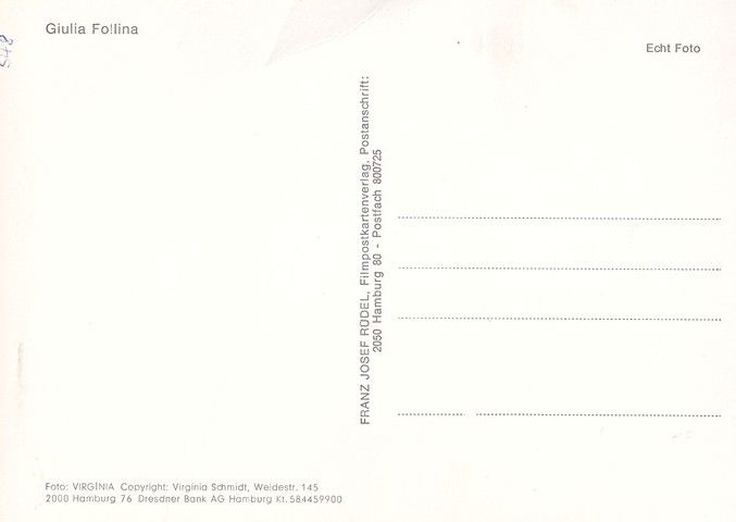 Autogramm Schauspieler | Giulia FOLLINA | 1990er (Portrait SW) Virginia