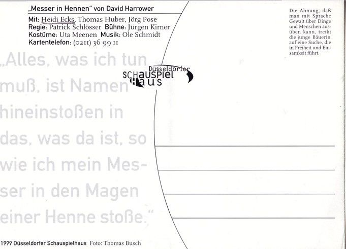 Autogramm Film | Heidi ECKS | 1999 "Messer In Hennen"
