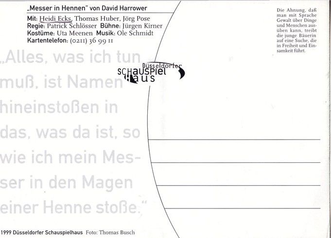 Autogramm Film | Heidi ECKS | 1999 "Messer In Hennen"