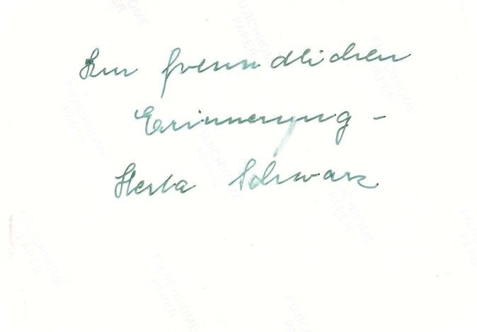 Autogramm Schauspieler | Herta SCHWARZ | 1990er Foto (Portrait SW)