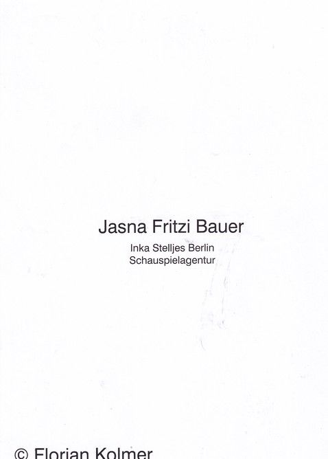 Autogramm Schauspieler | Jasna Fritzi BAUER | 2010er (Portrait Color) Kolmer