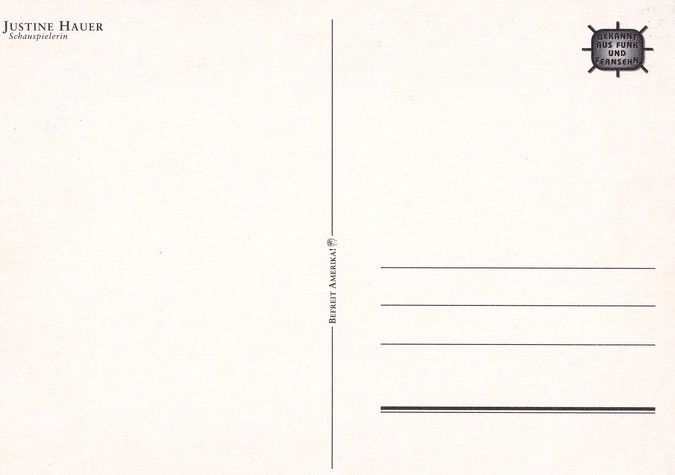Autogramm Schauspieler | Justine HAUER | 2000er (Portrait SW)