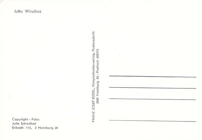 Autogramm Schauspieler | Jutta WIRSCHAZ | 1980er (Portrait SW Rüdel) Schwöbel