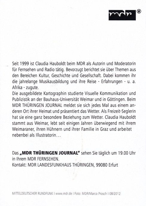 Autogramm TV | MDR | Claudia HAUBOLDT | 2012 "Thüringen Journal" (Prosch)