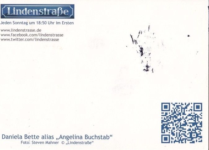 Autogramm TV | ARD | Daniela BETTE | 2010er "Lindenstrasse" (Mahner)