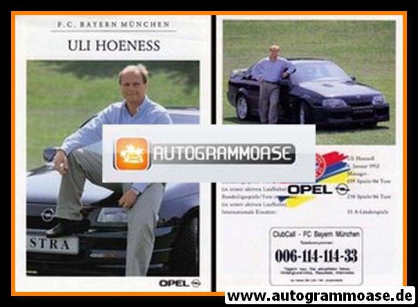 Autogramm Fussball | FC Bayern M&uuml;nchen | 1992 | Uli HOENESS