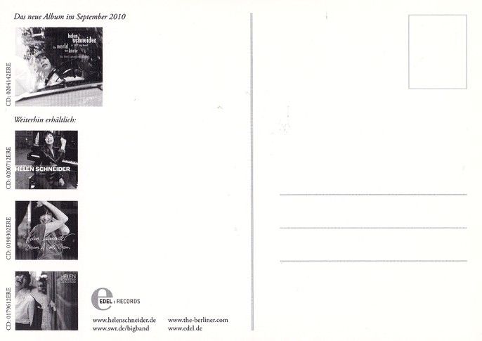 Autogramm Pop (USA) | Helen SCHNEIDER | 2010 "The World We Knew" (Edel)
