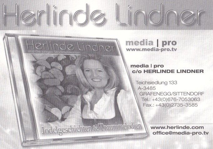 Autogramm Volksmusik | Herlinde LINDNER | 2010 "Jodelgeschichten" (VM MCP)