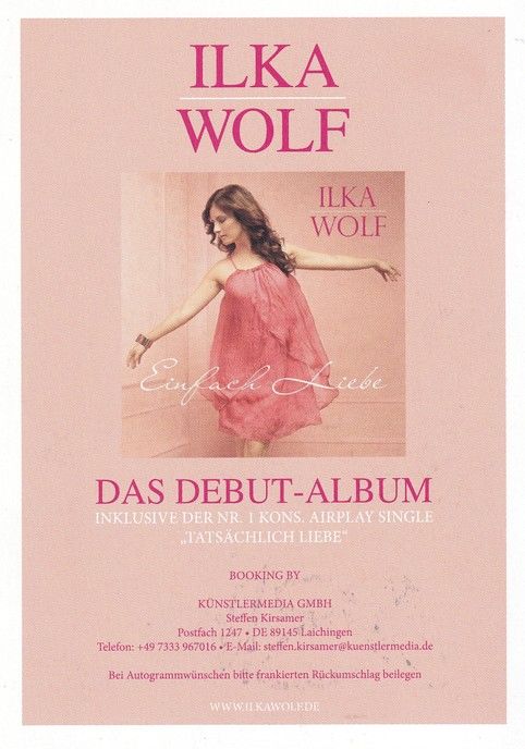 Autogramm Schlager | Ilka WOLF | 2012 "Tatsächlich Liebe" (Künstlermedia)