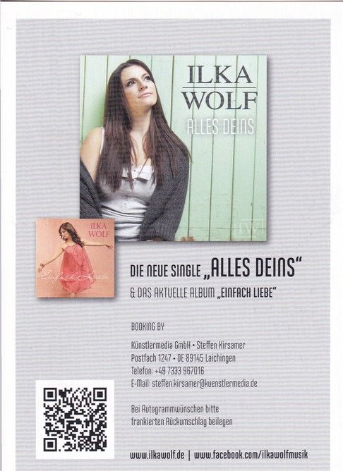 Autogramm Schlager | Ilka WOLF | 2015 "Alles Deins" (Künstlermedia)