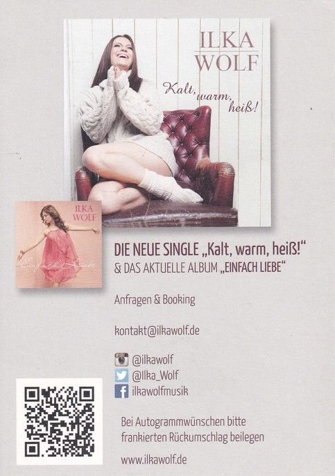 Autogramm Schlager | Ilka WOLF | 2016 "Kalt Warm Heiss"