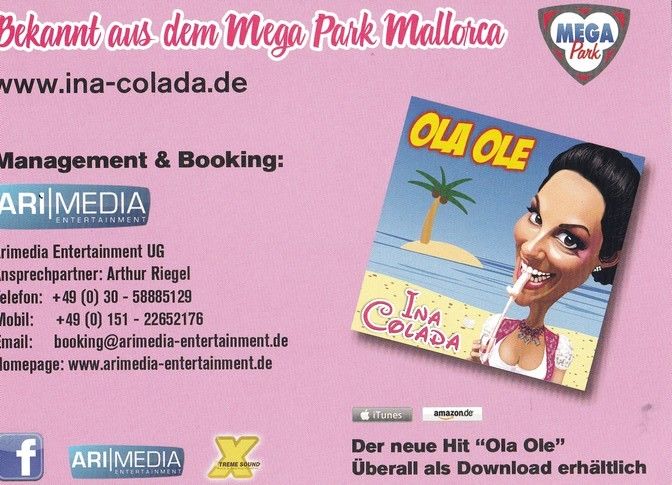 Autogramm Schlager | Ina COLADA | 2014 "Ola Ole" (Arimedia)