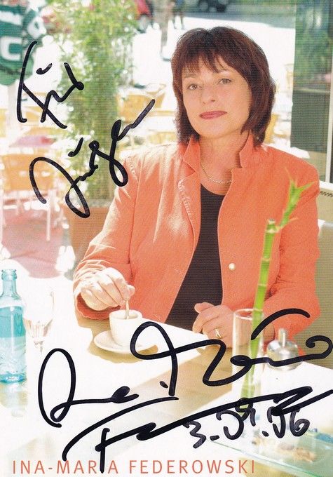Autogramm Schlager | Ina-Maria FEDEROWSKI | 2000er (Portrait Color) Fahnauer