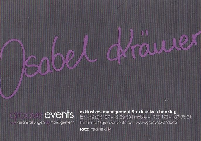 Autogramm Schlager | Isabel KRÄMER | 2010er (Portrait Color) Groove