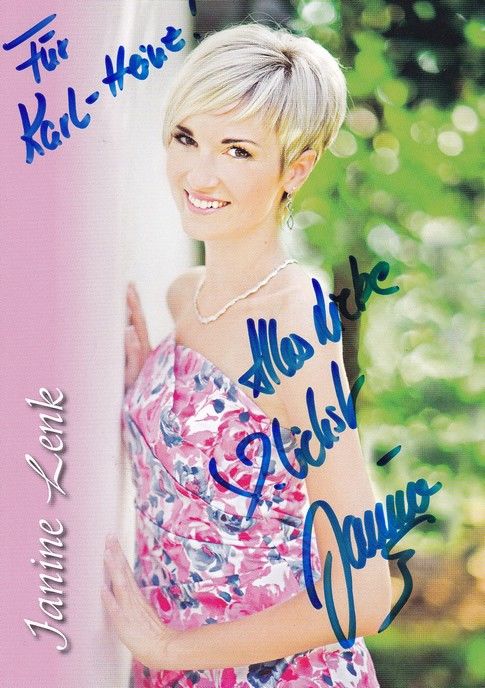 Autogramm Schlager | Janine LENK | 2016 "Alles Auf Anfang" (Hertel)