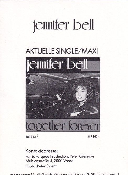 Autogramm Pop | Jennifer BELL | 1988 "Together Forever" (Metronome)