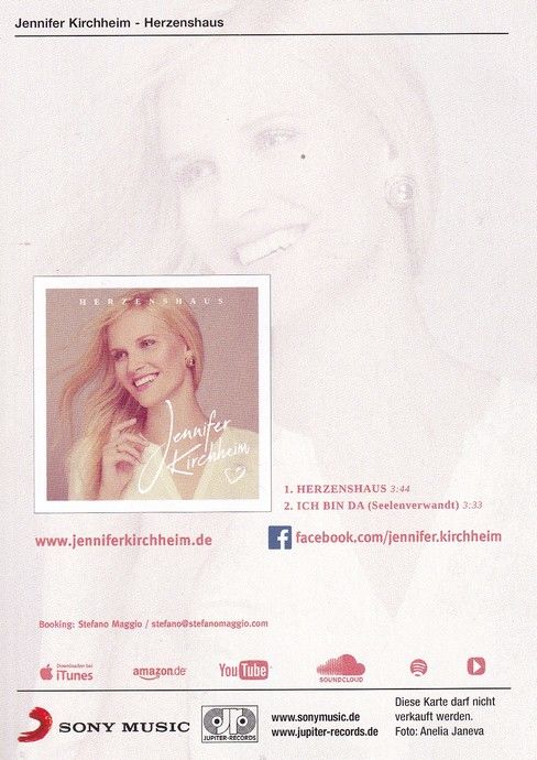 Autogramm Schlager | Jennifer KIRCHHEIM | 2014 "Herzenshaus" (Sony)