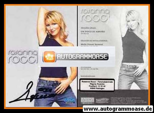 Autogramm Schlager | Rosanna ROCCI | 2001 "Un Poco Di Amore" (Koch)