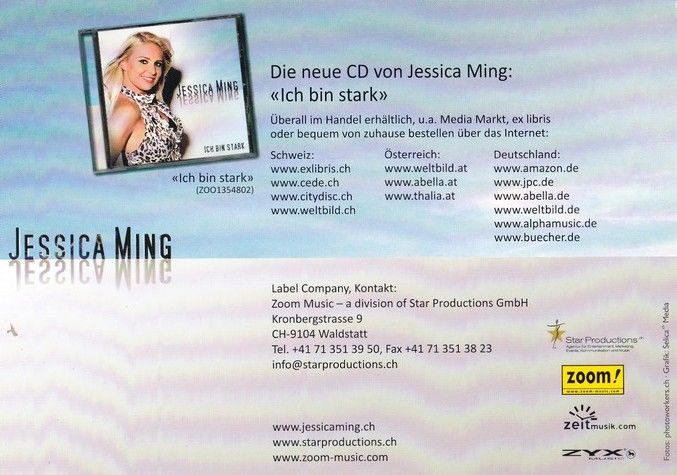 Autogramm Schlager | Jessica MING | 2011 "Ich Bin Stark" (Star)