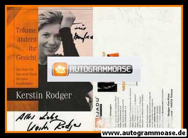 Autogramm Schlager | Kerstin RODGER | 2004 Buch "Träume Ändern Ihr Gesicht"