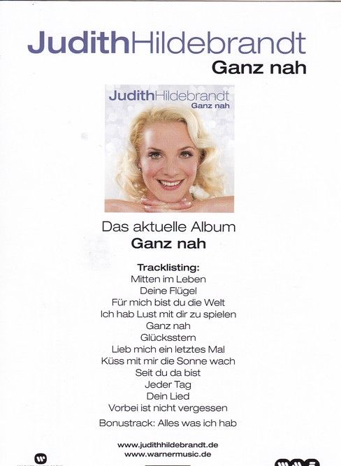 Autogramm Schlager | Judith HILDEBRANDT | 2011 "Ganz Nah" Warner