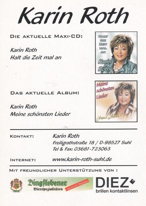 Autogramm Volksmusik | Karin ROTH | 2006 "Halt Die Zeit Mal An"