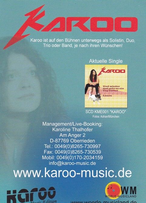 Autogramm Pop | KAROO | 2008 "Und Wieder Mal" (WM)