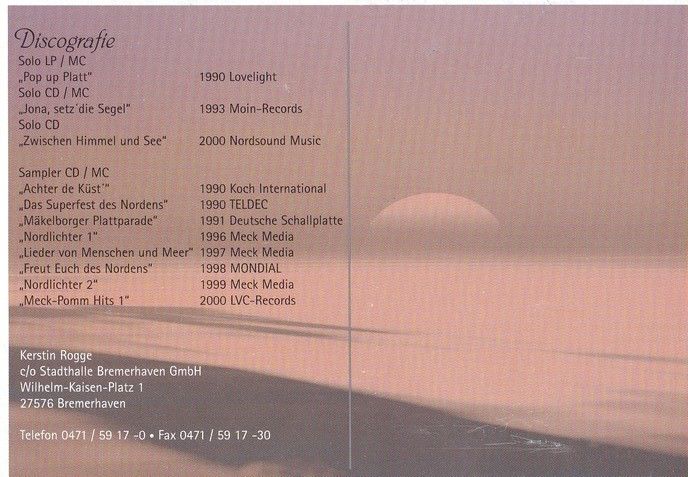 Autogramm Mundart | Kerstin ROGGE | 2000 "Zwischen Himmel Und See"