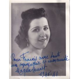 Autogramm Film / Musik (Frankreich ?) | XXX Magda Hauzet | 1945 Foto (Portrait SW)