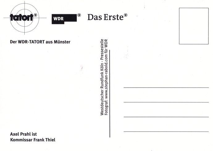 Autogramm TV | ARD | Axel PRAHL | 2010er "Tatort" (Rabold) 3D-Karte