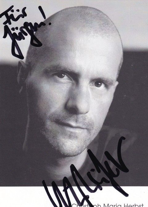 Autogramm Schauspieler | Christoph Maria HERBST | 2000er (Portrait SW) Hörnig 1