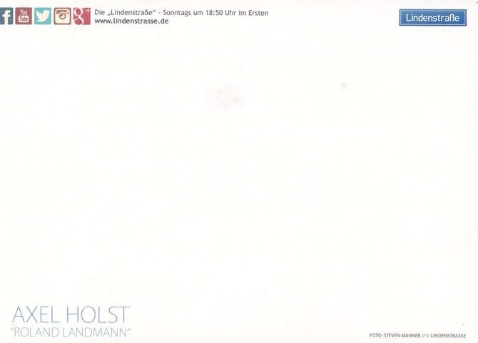 Autogramm TV | ARD | Axel HOLST | 2010er "Lindenstrasse" (Mahner)
