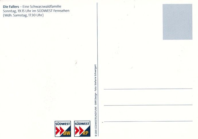 Autogramm TV | SWR | Edgar-M. MARCUS | 2001 "Die Fallers" (Schweigert)