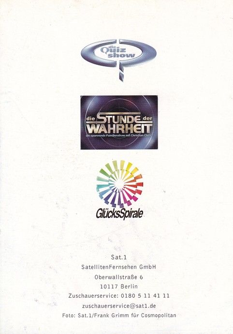 Autogramm TV | SAT1 | Christian CLERICI | 2000er "Quiz Show" (Grimm)