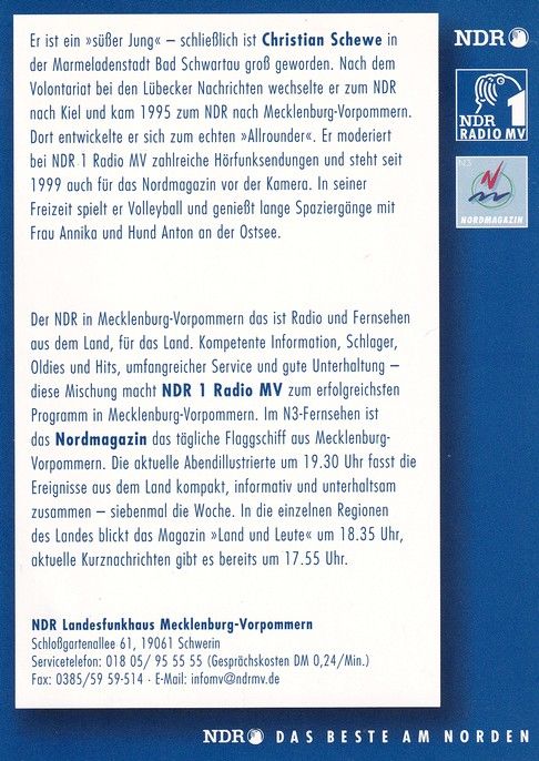 Autogramm TV | NDR | Christian SCHEWE | 1990er "Nordmagazin"