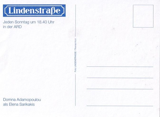 Autogramm TV | ARD | Domna ADAMOPOULOU | 1990er "Lindenstrasse" (Kost)