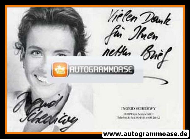 Autogramm Schauspieler | Ingrid SCHEDIWY | 1990er (Portrait SW)