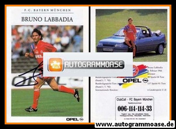 Autogramm Fussball | FC Bayern München | 1992 | Bruno LABBADIA