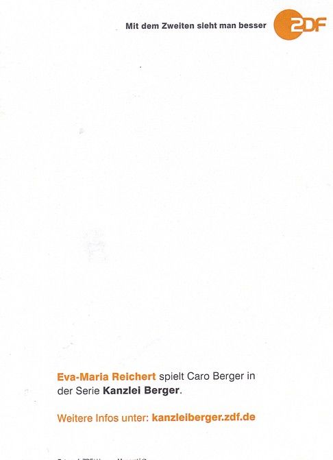 Autogramm TV | ZDF | Eva-Maria REICHERT | 2021 "Kanzlei Berger" (Portrait Color) Magerstädt