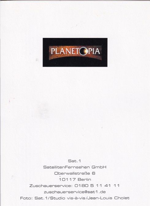 Autogramm TV | SAT1 | Elke ROSENFELDT | 2000er "Planetopia" (Cholet)