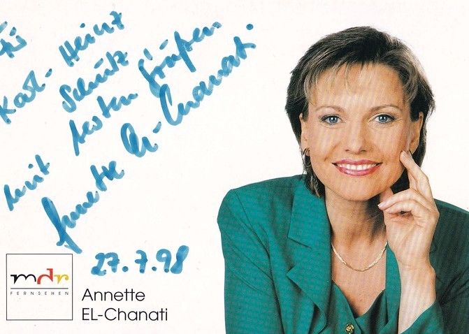 Autogramm TV | MDR | Annette EL-CHANATI | 1990er (Portrait Color) 