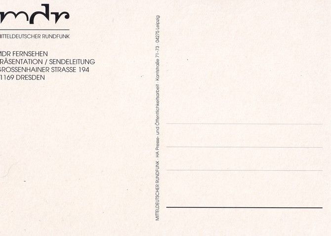 Autogramm TV | MDR | Annette EL-CHANATI | 1990er (Portrait Color) 