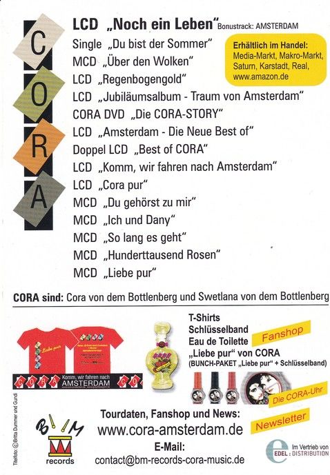 Autogramme Pop | CORA | 2011 "Noch Ein Leben" (BM Edel)